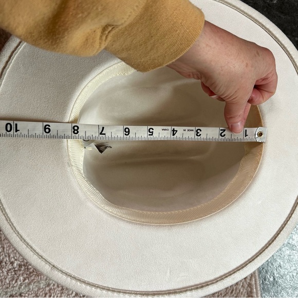 Cato Pearl-Embellished Cream Cowgirl Hat One Size Bachelorette Country Concert - Picture 11 of 16